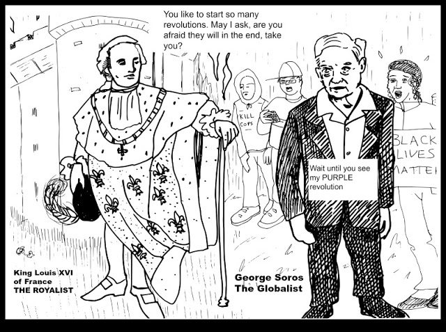 George Soros Black Lives matter Political Cartoon King Louis on INFOWARS Purple Revolution post thumbnail image