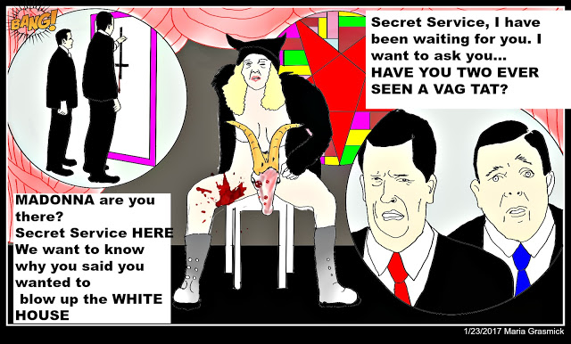 Madonna threat to SECRET SERVICE and DONALD TRUMP political cartoon post thumbnail image
