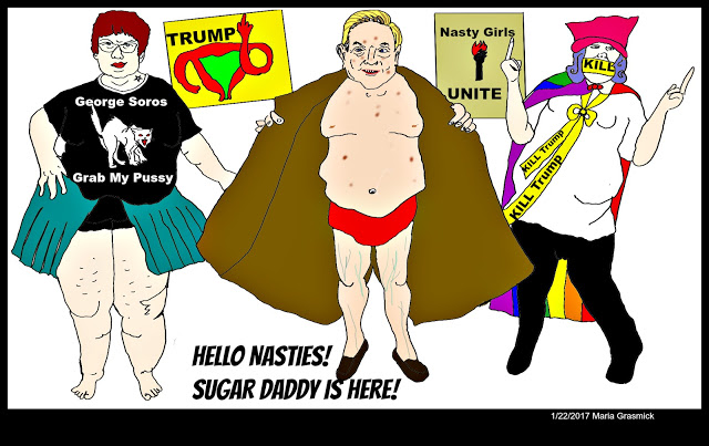 George SOROS funds WOMENS MARCH Political Cartoon for DONALD TRUMP post thumbnail image