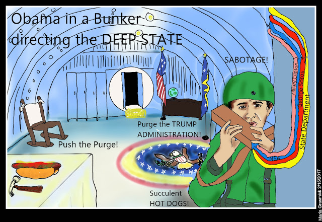 Obama directing DEEP STATE from his BUNKER against the TRUMP administration, CARTOON post thumbnail image