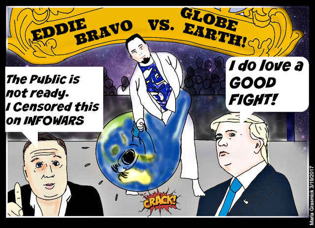 EDDIE BRAVO VS GLOBE EARTH #FLATEARTH #POLITICALCARTOON with #DONALDTRUMP post thumbnail image