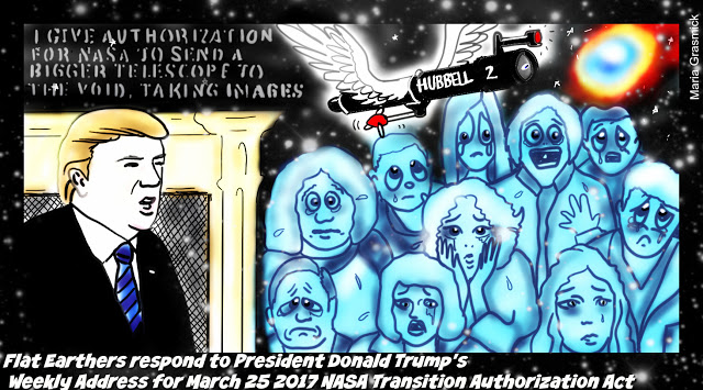 DONALD TRUMP and NASA Transition Authorization Act, Political cartoon post thumbnail image