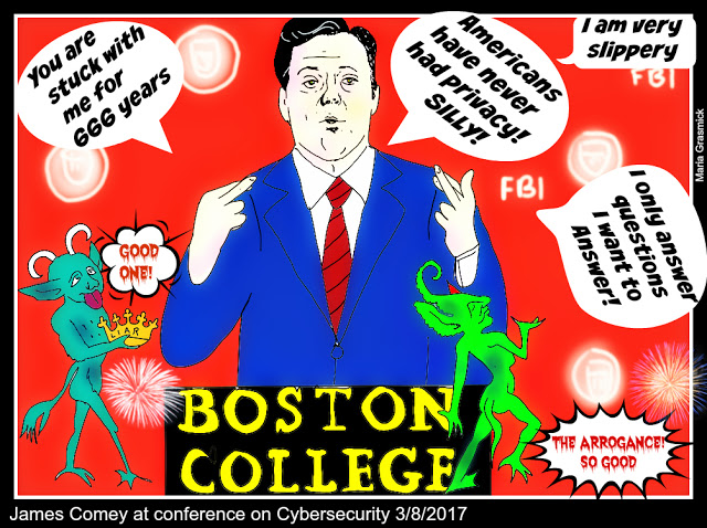 #JAMESCOMEY of the #FBI #politicalcartoon speaks at #BOSTONCOLLEGE #CYBERSECURITY post thumbnail image