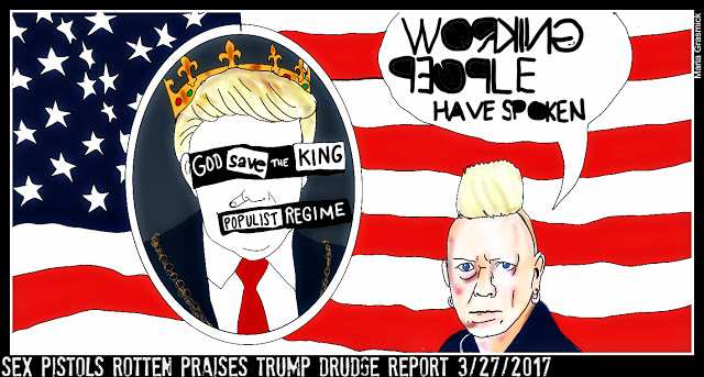 Sex Pistols Rotten Praises Trump, Brexit, POLITICAL CARTOON post thumbnail image
