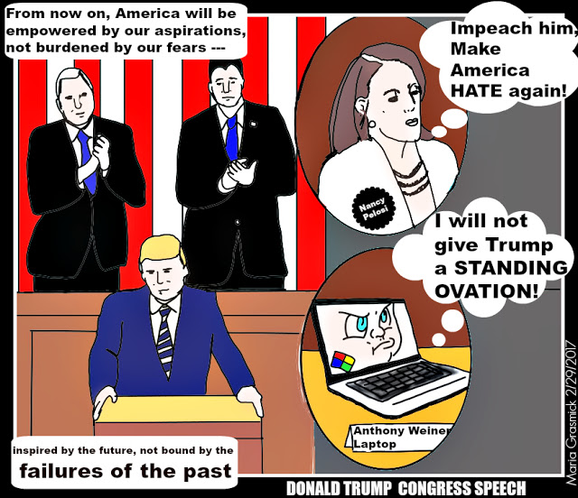 Joint Adress Donald Trump to CONGRESS political cartoon IMGUR censorship post thumbnail image