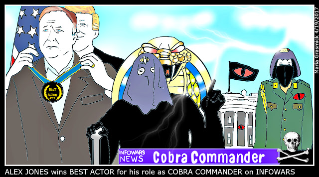 Is Alex Jones of Infowars an ACTOR here is the proof! Political Cartoon for DONALD TRUMP post thumbnail image