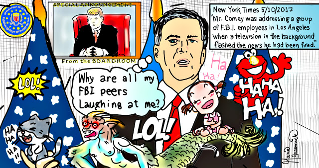 James Comey, FBI, Fired by : DONALD TRUMP, Political Cartoon post thumbnail image