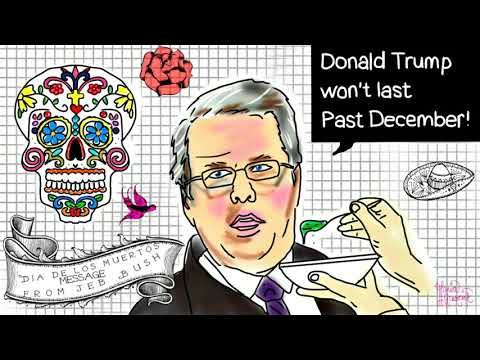 Jeb Bush. Political Cartoon. Donald Trump. Dia de los Muertos. Political Cartoon. post thumbnail image