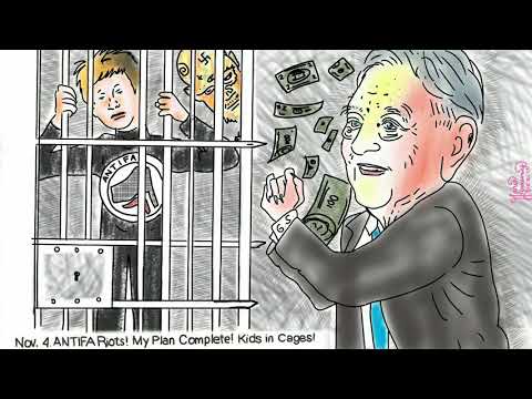 Antifa Nov 4 George Soros. Kids in Cages. Political cartoon post thumbnail image
