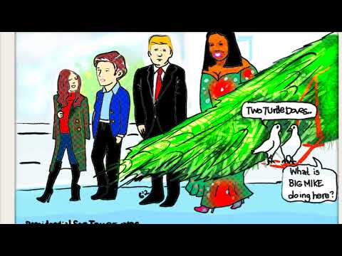 Barron Trump. Christmas Tree Arrival. Melania Trump and Michelle Obama. Political Cartoon. 💗 #barrontrump post thumbnail image