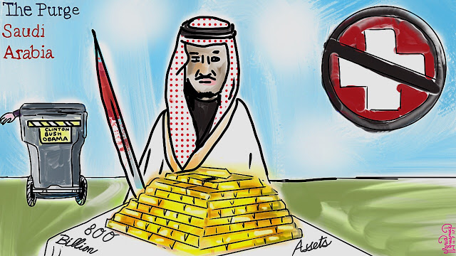 Saudi Arabia Purge. Political Cartoon. King Salman. post thumbnail image