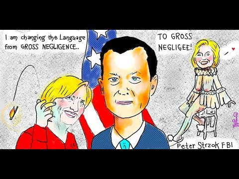 Peter Strzok, Hillary Clinton, Gross Negligence, Political Cartoon 💀 post thumbnail image