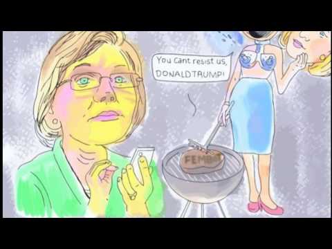 Senator Warren, Gillibrand SLUT SHAMING, Trump, Political Cartoon post thumbnail image