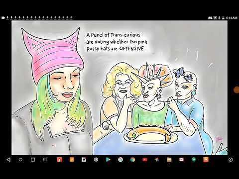 Pink pussy hats. Womens March 2018. Political cartoon post thumbnail image