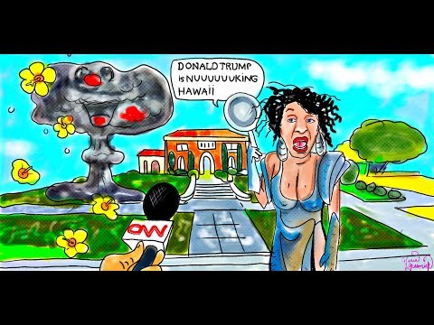 Maxine Waters, DONALD TRUMP, Hawaii Missile, Political Cartoon, false alarm post thumbnail image