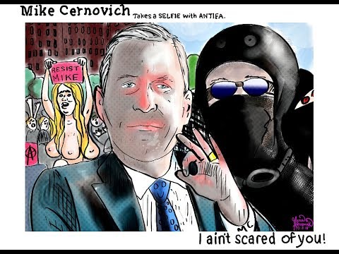 Mike Cernovich. Night for Freedom. Antifa. Political Cartoon post thumbnail image