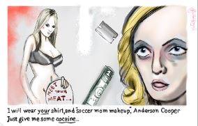 STORMY DANIELS. Anderson Cooper. Political Cartoon post thumbnail image