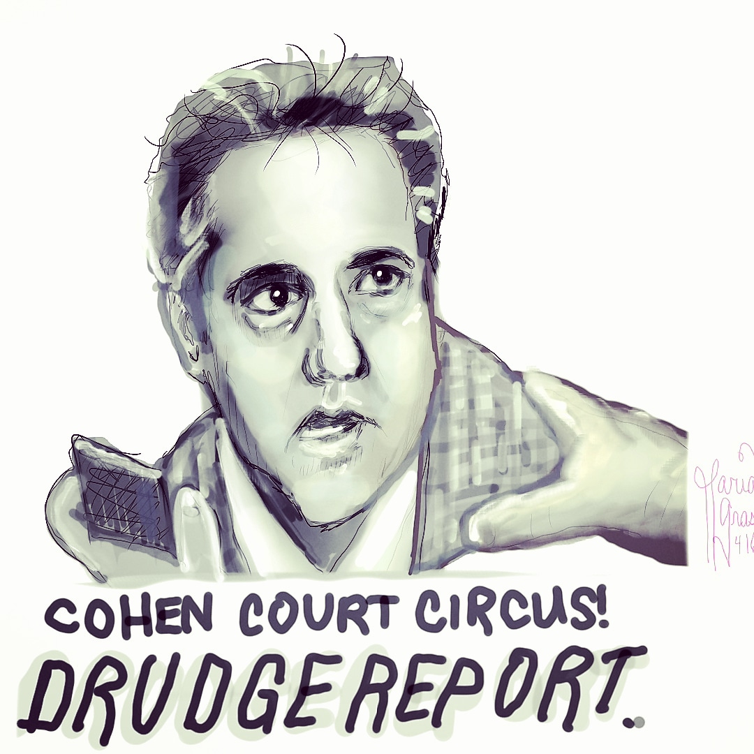Michael Cohen 🍑 Trump Attorney. Drudge Report. Digital painting. post thumbnail image
