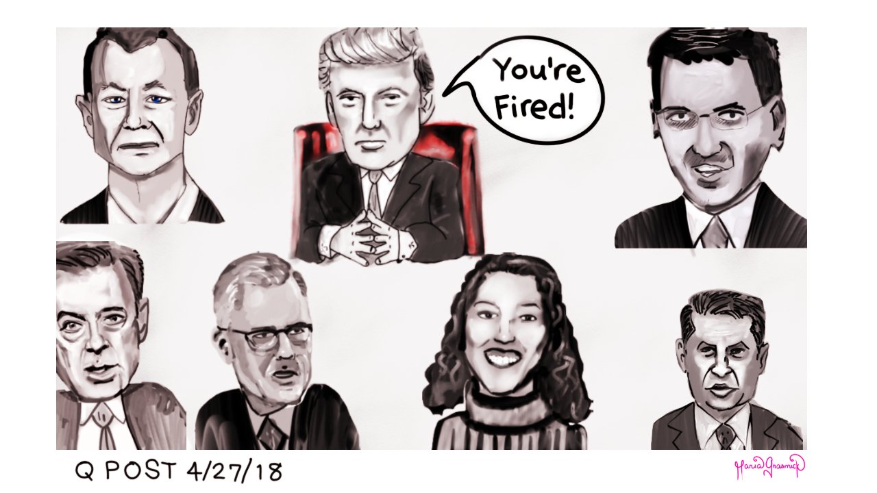 Q ANON. FBI. YOURE FIRED, DONALD TRUMP. Political Cartoon post thumbnail image