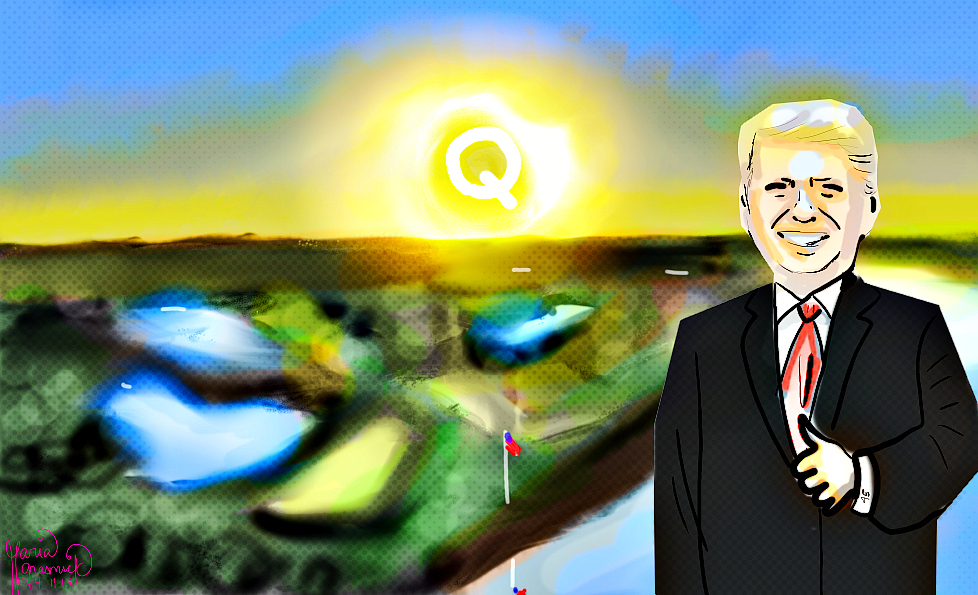 Q Anon. Donald Trump. Eric Trump. Political Cartoon 🦎 🦖 🦕 post thumbnail image