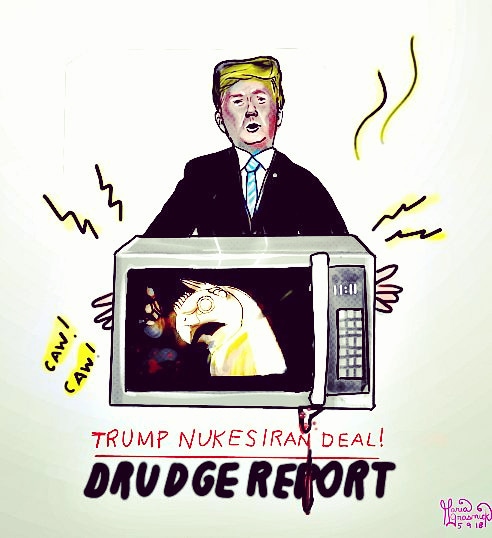 Donald Trump 😍 Drudge. Political Cartoon. Iran Deal. post thumbnail image