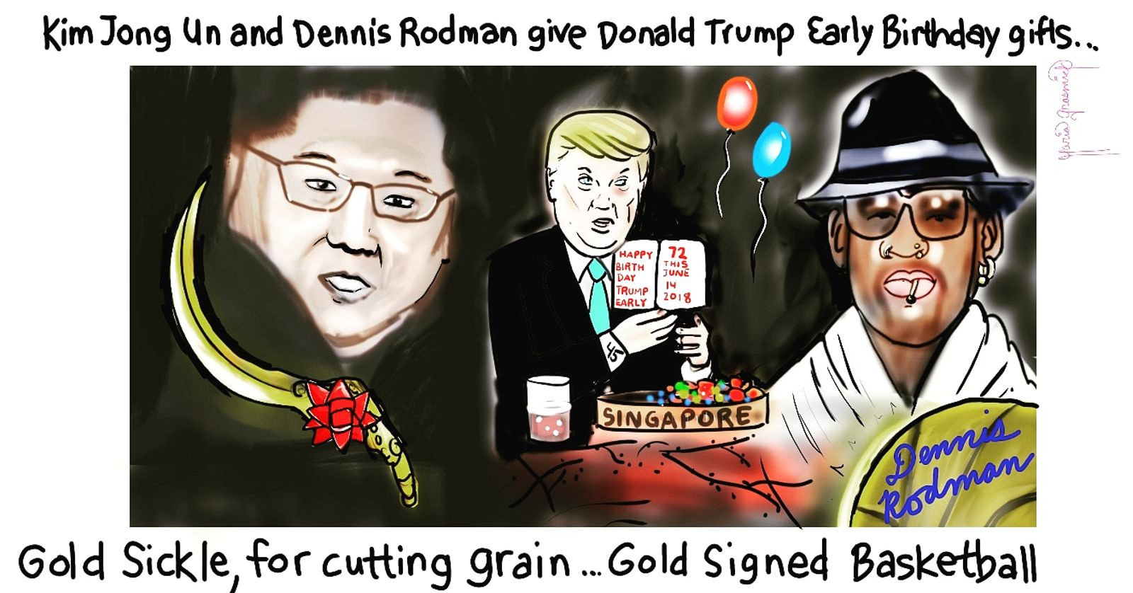 North Korea Summit. Kim Jong Un. Donald Trump. Political Cartoon post thumbnail image