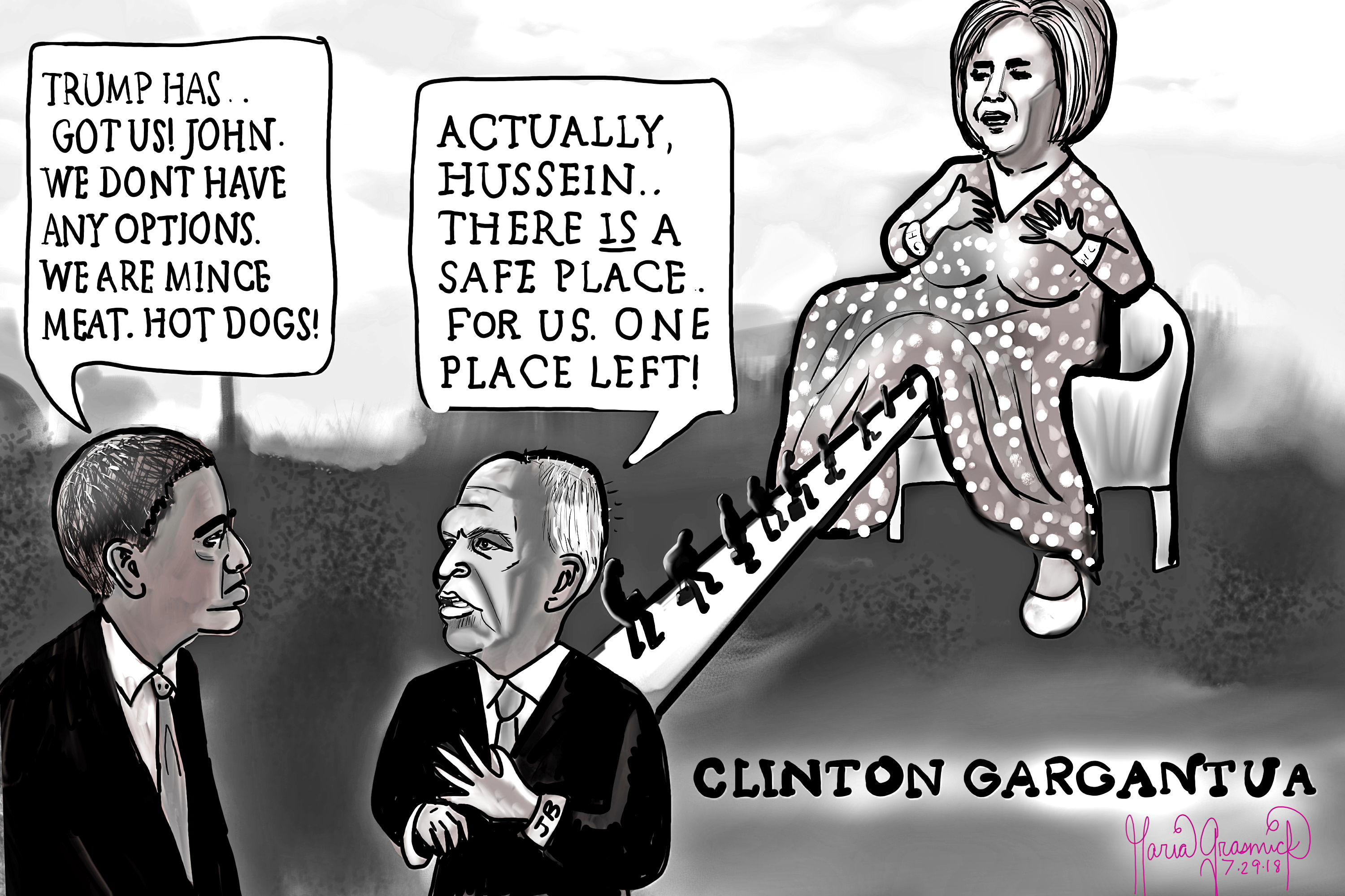 ☠ Hillary Clinton. Gargantuan. Political Cartoon. John Brennan. Barack Obama. Q anon. post thumbnail image