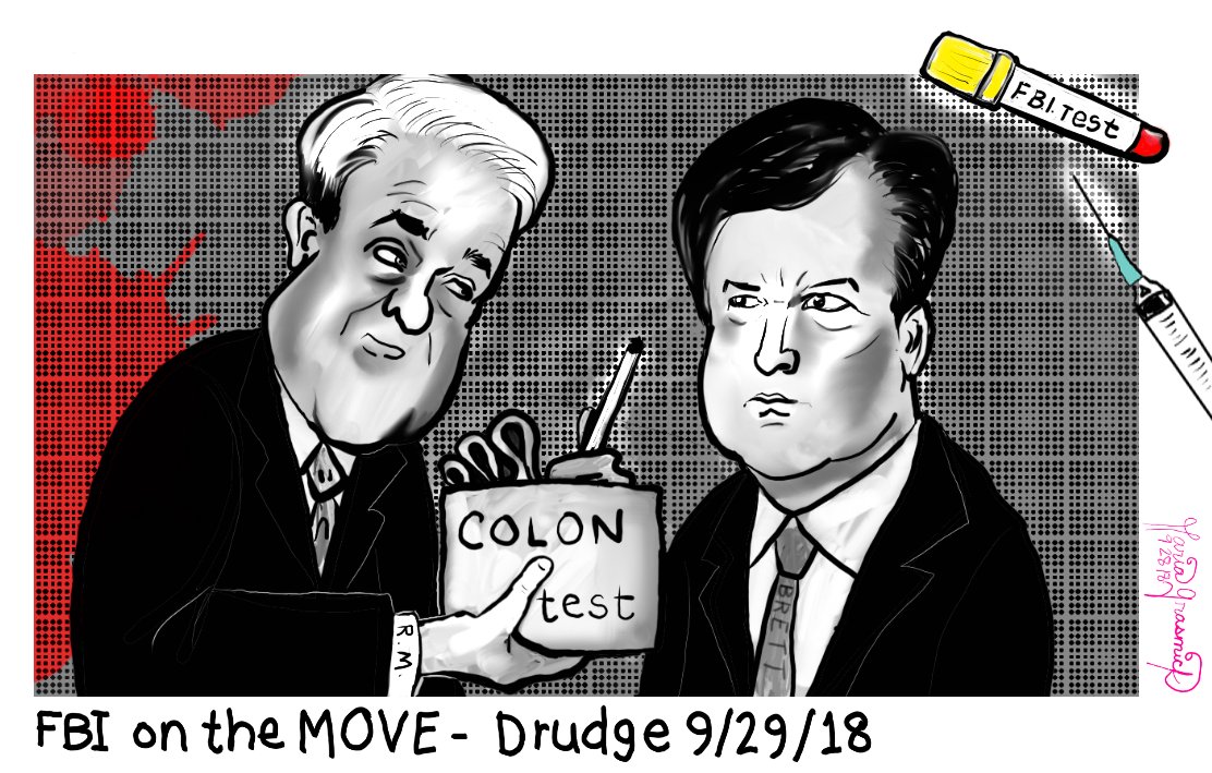 Fbi to Investigate Judge Kavanaugh 7th time. Political Cartoon.  🌶 post thumbnail image