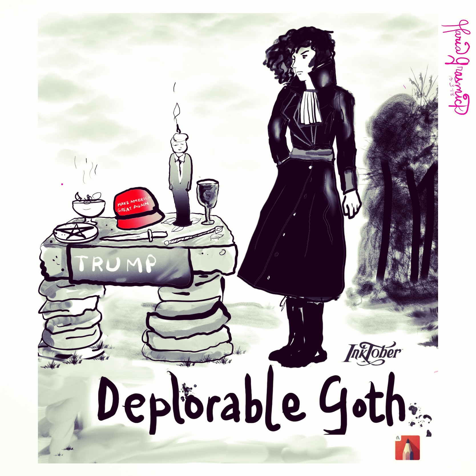 Goths for trump.  Political Cartoon. 🖤 post thumbnail image