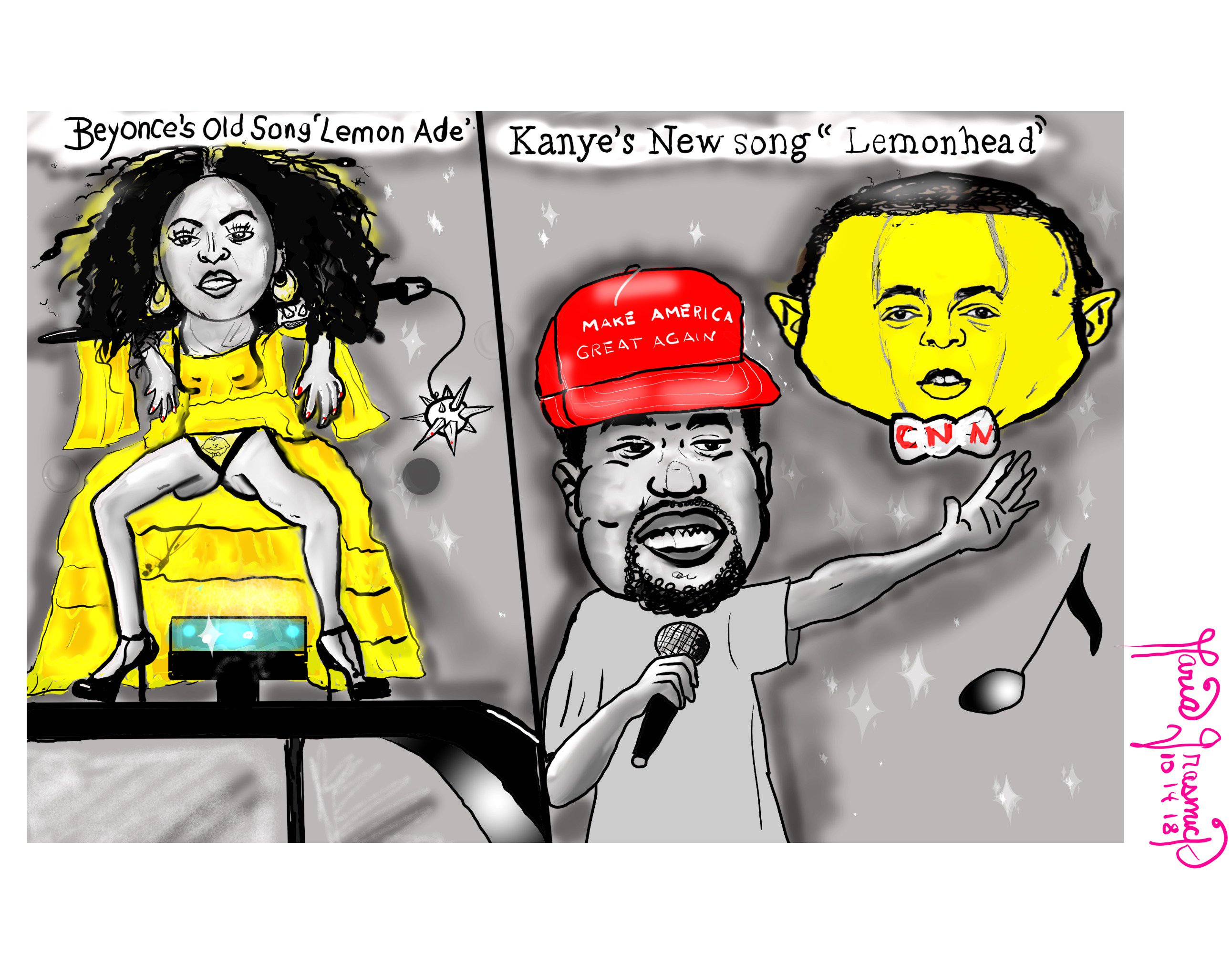 Kanye West . Don Lemon Cnn. Beyonce. Political  Cartoon. FOR DONALD TRUMP 🍐 post thumbnail image