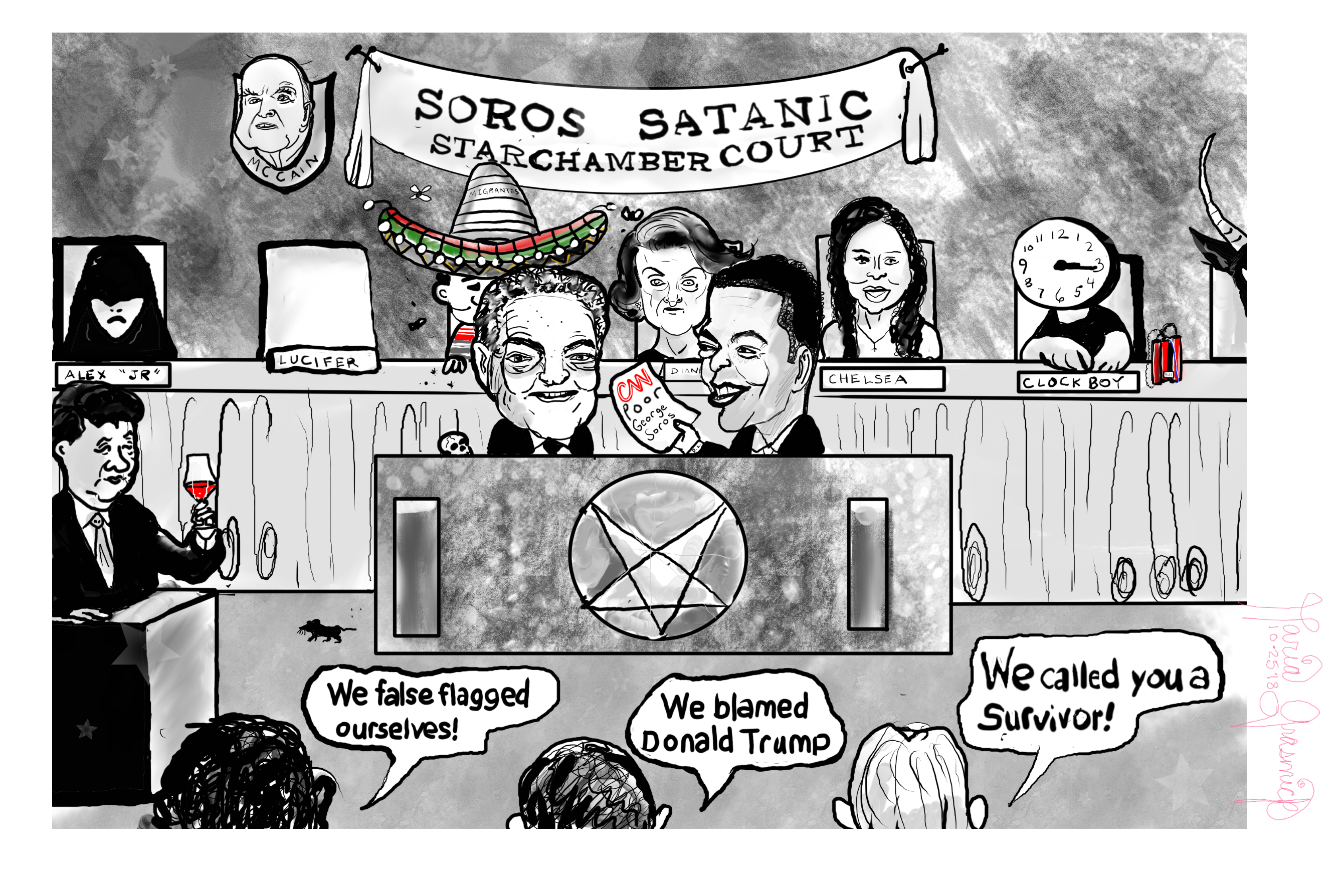 Reddit banned me for this Satanic Star Chamber Court Cartoon 🦁 post thumbnail image