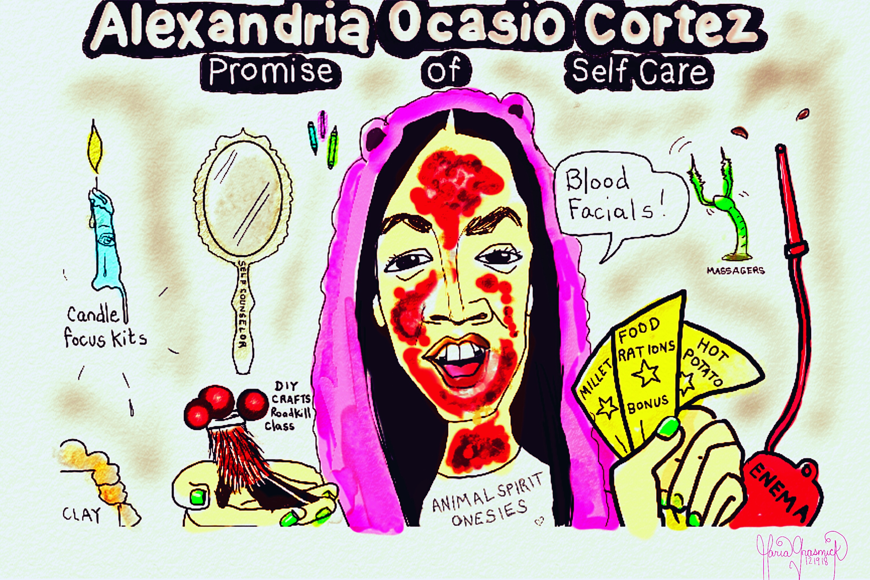 Alexandria Ocasio Cortez Political Cartoon for Donald Trump post thumbnail image