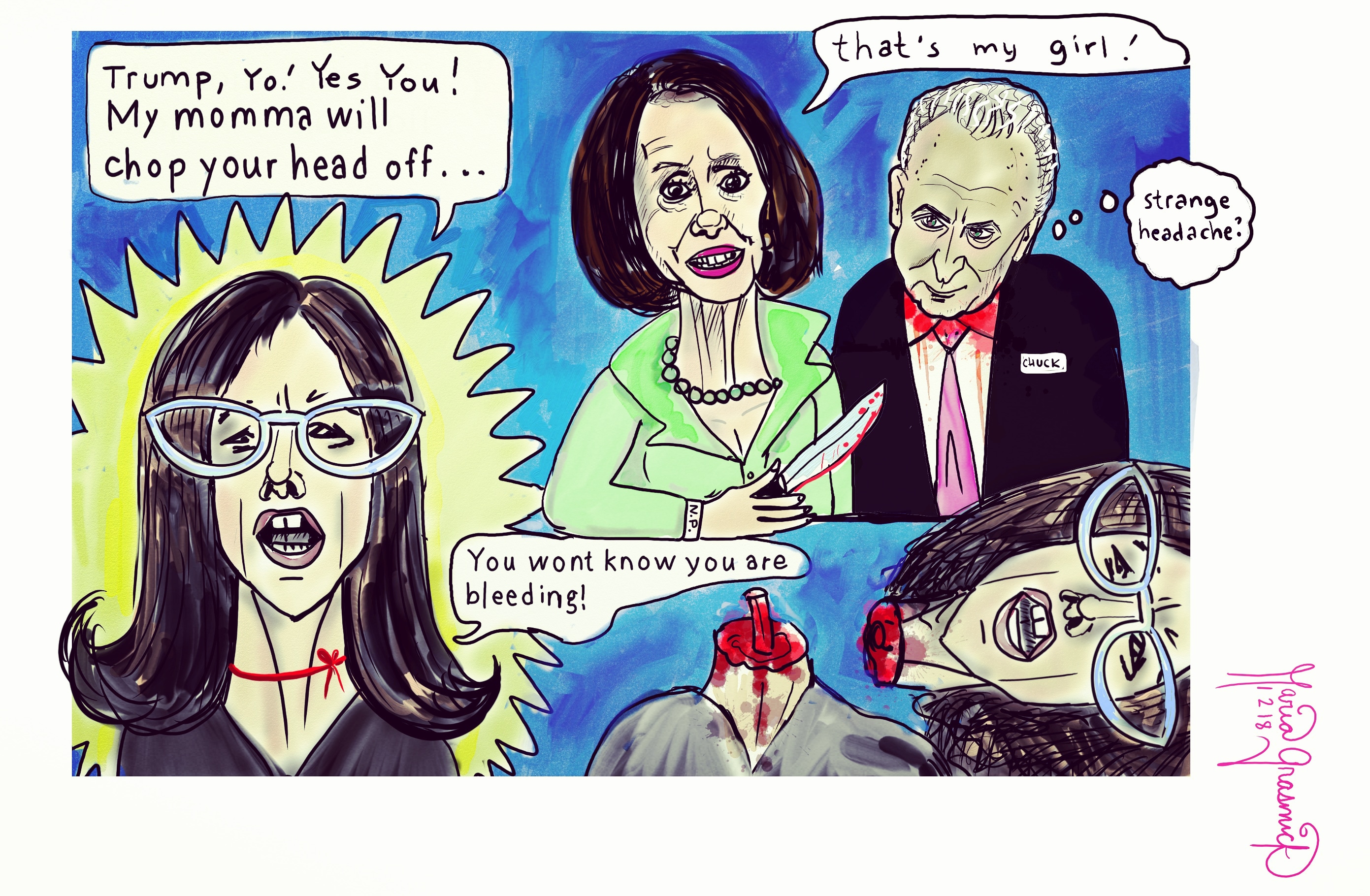Nancy Pelosi daughter political Cartoon for Donald Trump 🎀 post thumbnail image