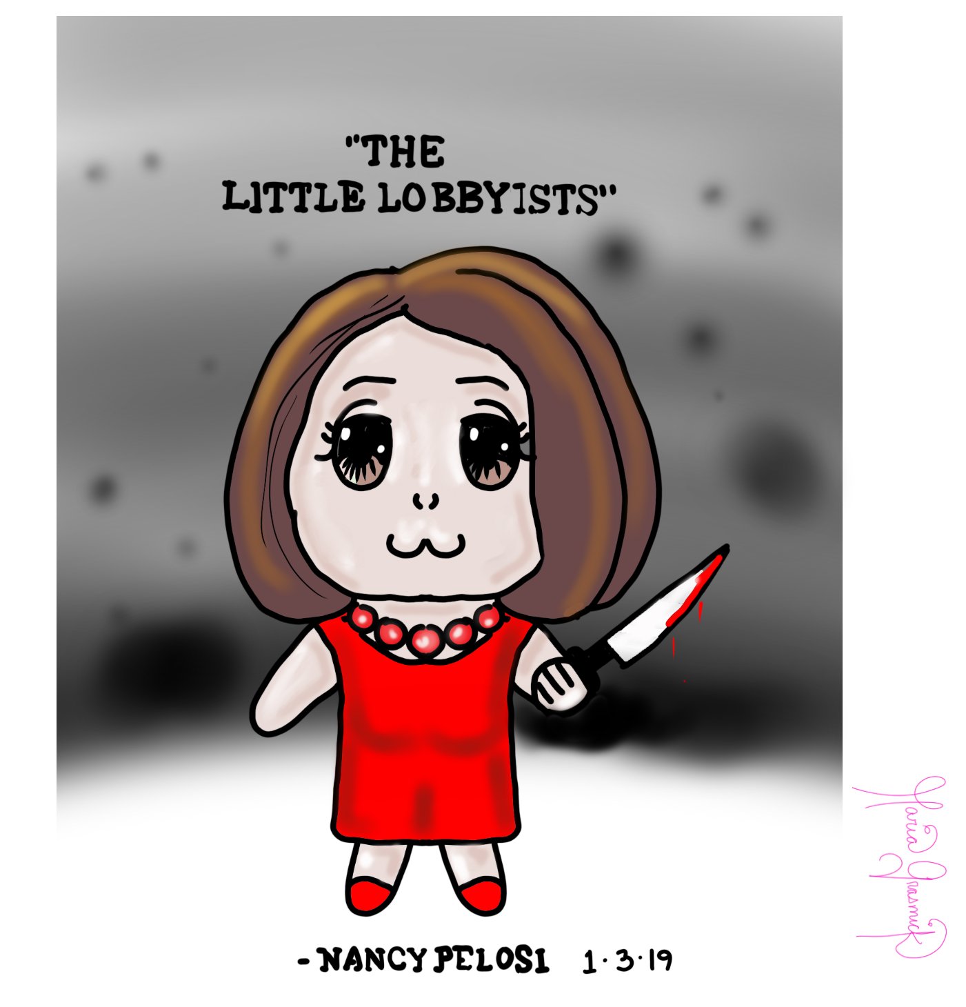 Nancy Pelosi little lobbyists. Political Cartoon FOR Donald Trump 😚 post thumbnail image