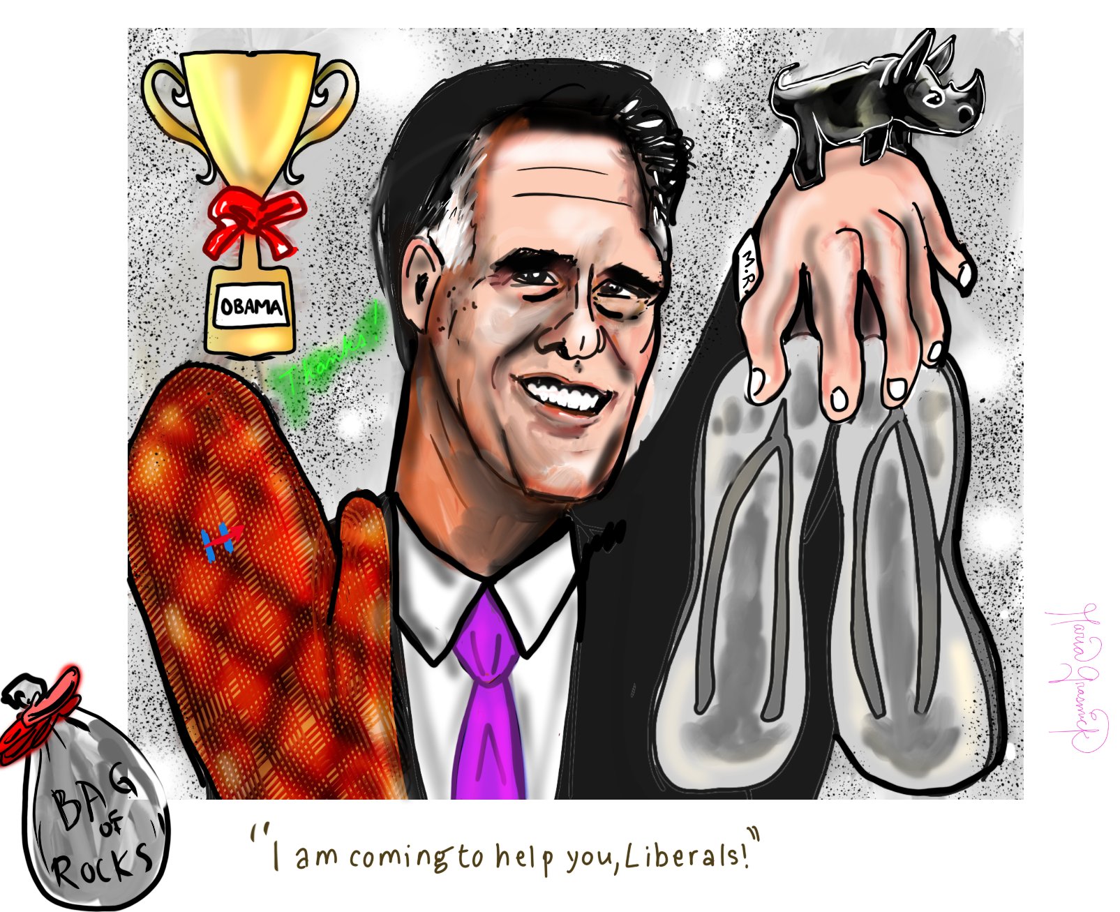Mitt Romney. Political Cartoon FOR Donald Trump 🖤 post thumbnail image