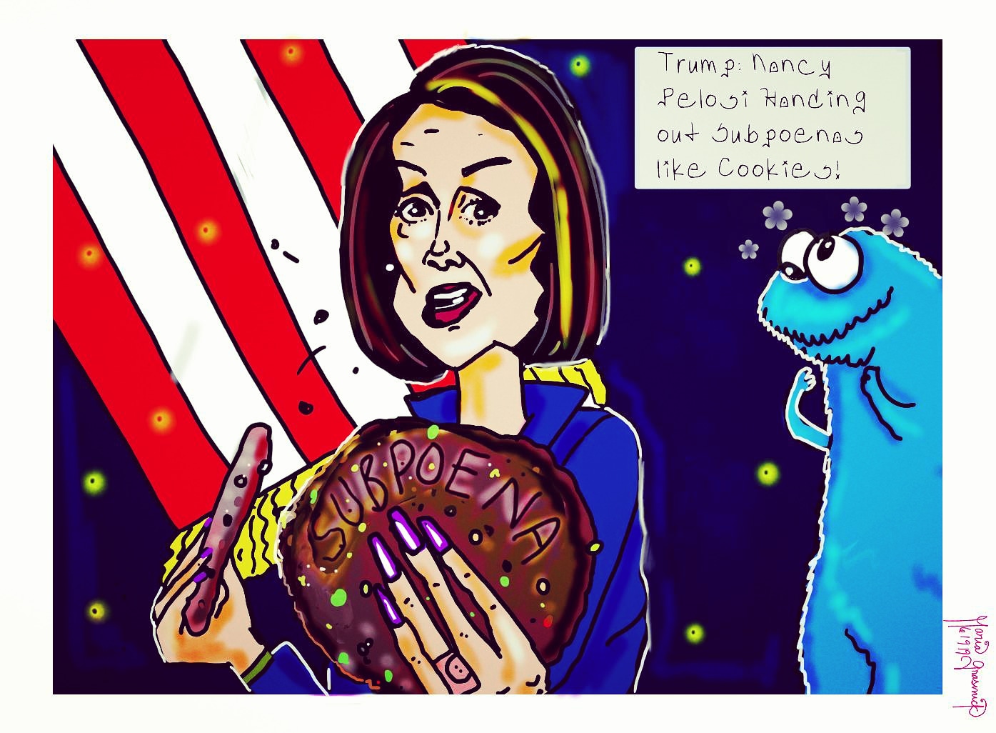 Nancy Pelosi cookies political cartoon post thumbnail image