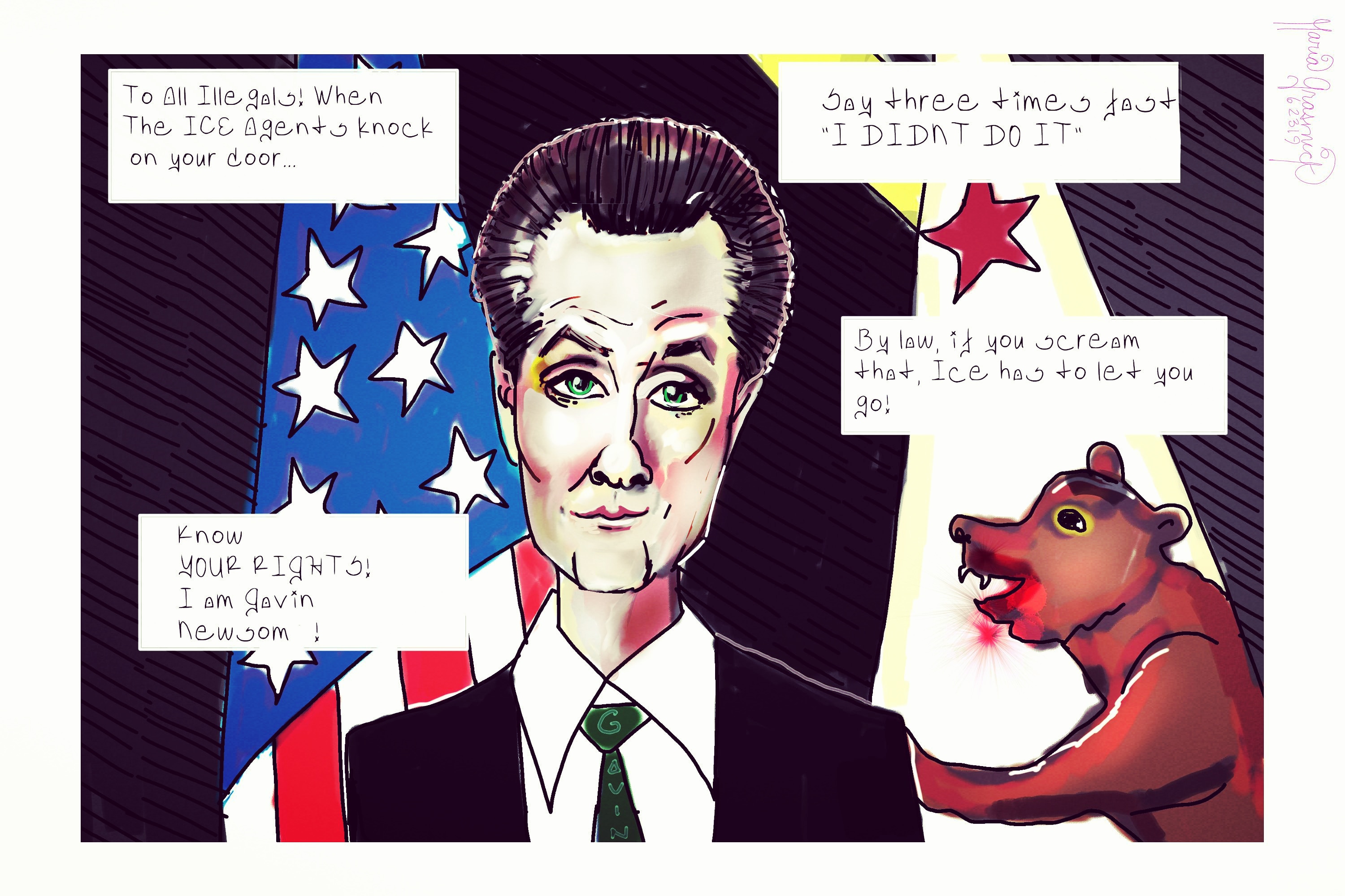 Gavin Newsom political cartoon post thumbnail image