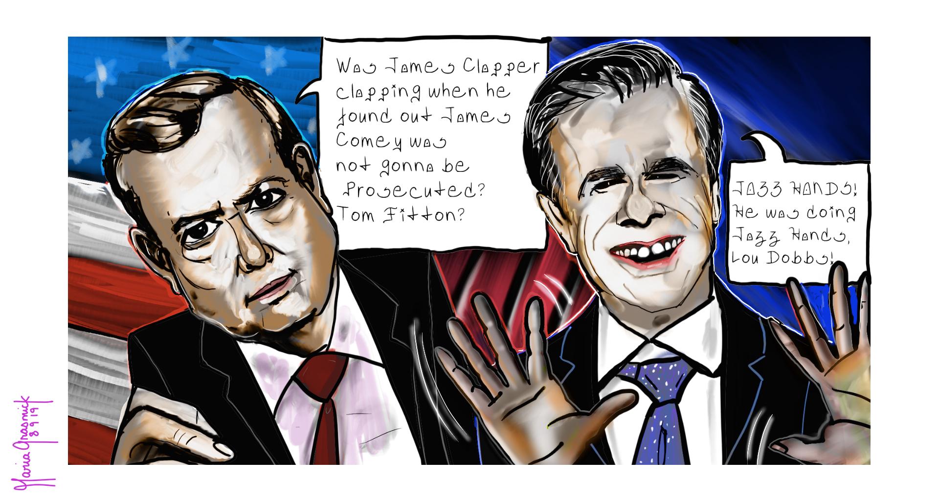 Tom Fitton Judicial Watch. Lou Dobbs. Fox News business. Political cartoon. post thumbnail image