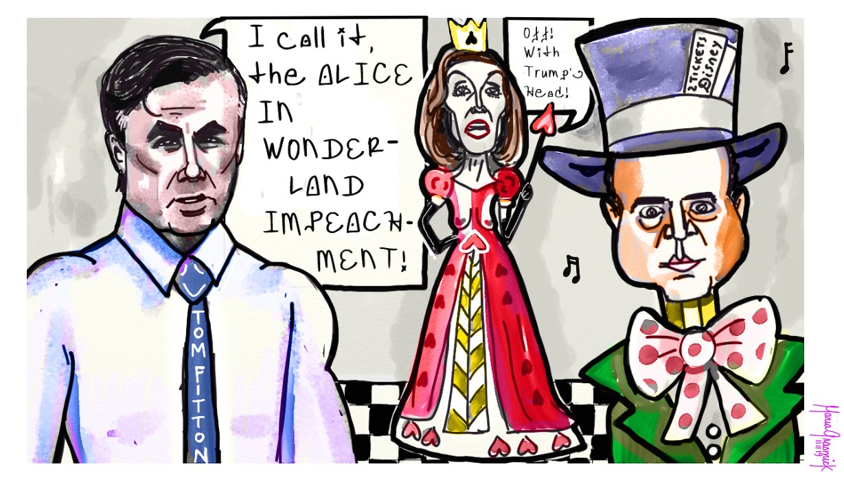 Tom Fitton judicial watch political cartoon Adam Schiff Nancy Pelosi  ..for Donald Trump post thumbnail image