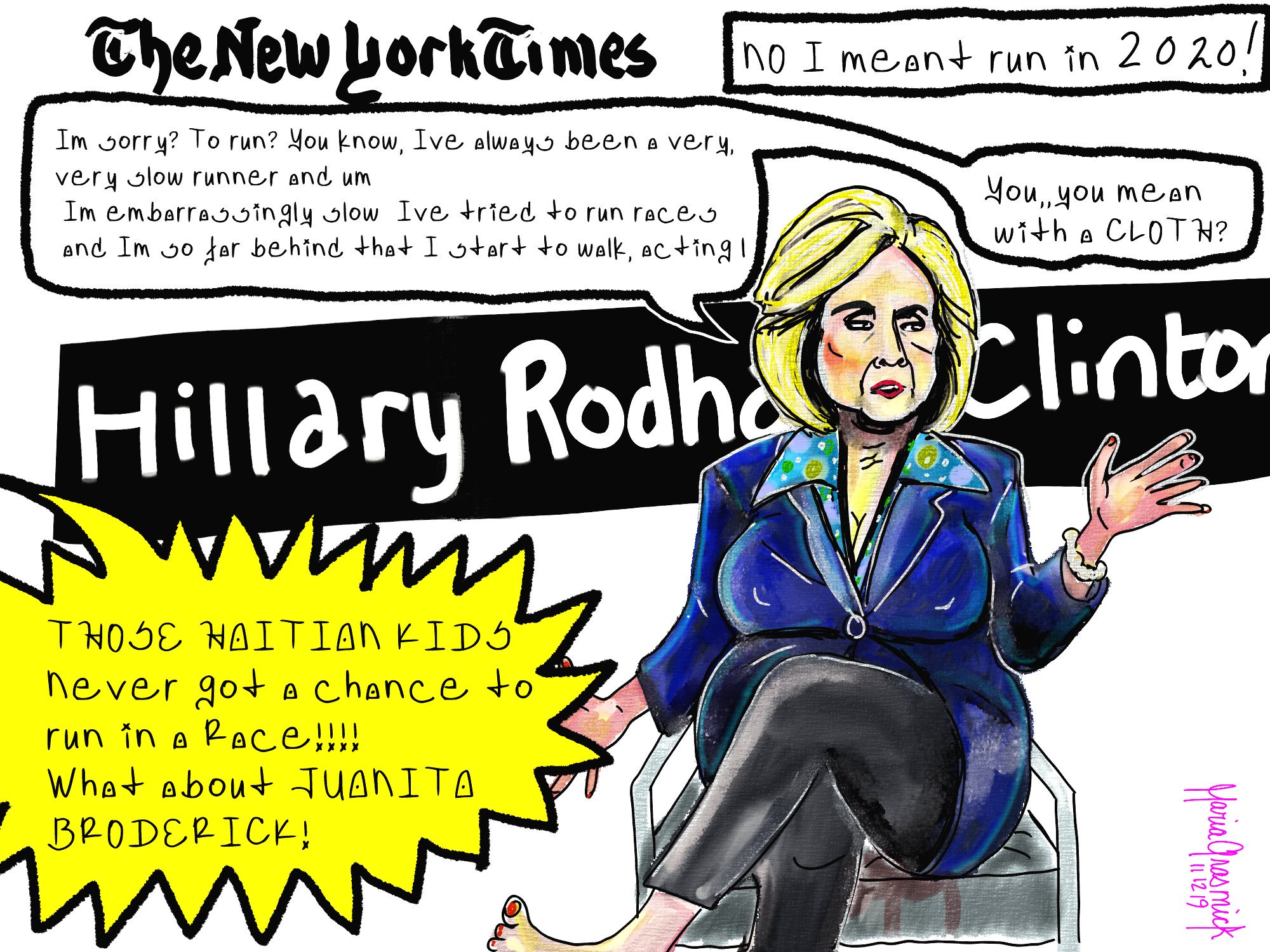 Hillary Clinton political cartoon for Donald Trump and Infowars Alex Jones 💛 post thumbnail image