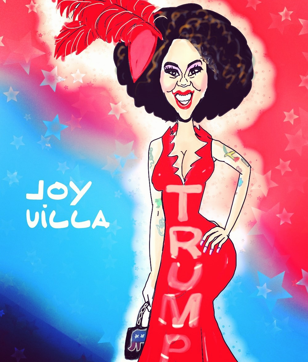 Joy Villa portrait Grammys 2020 political cartoon post thumbnail image