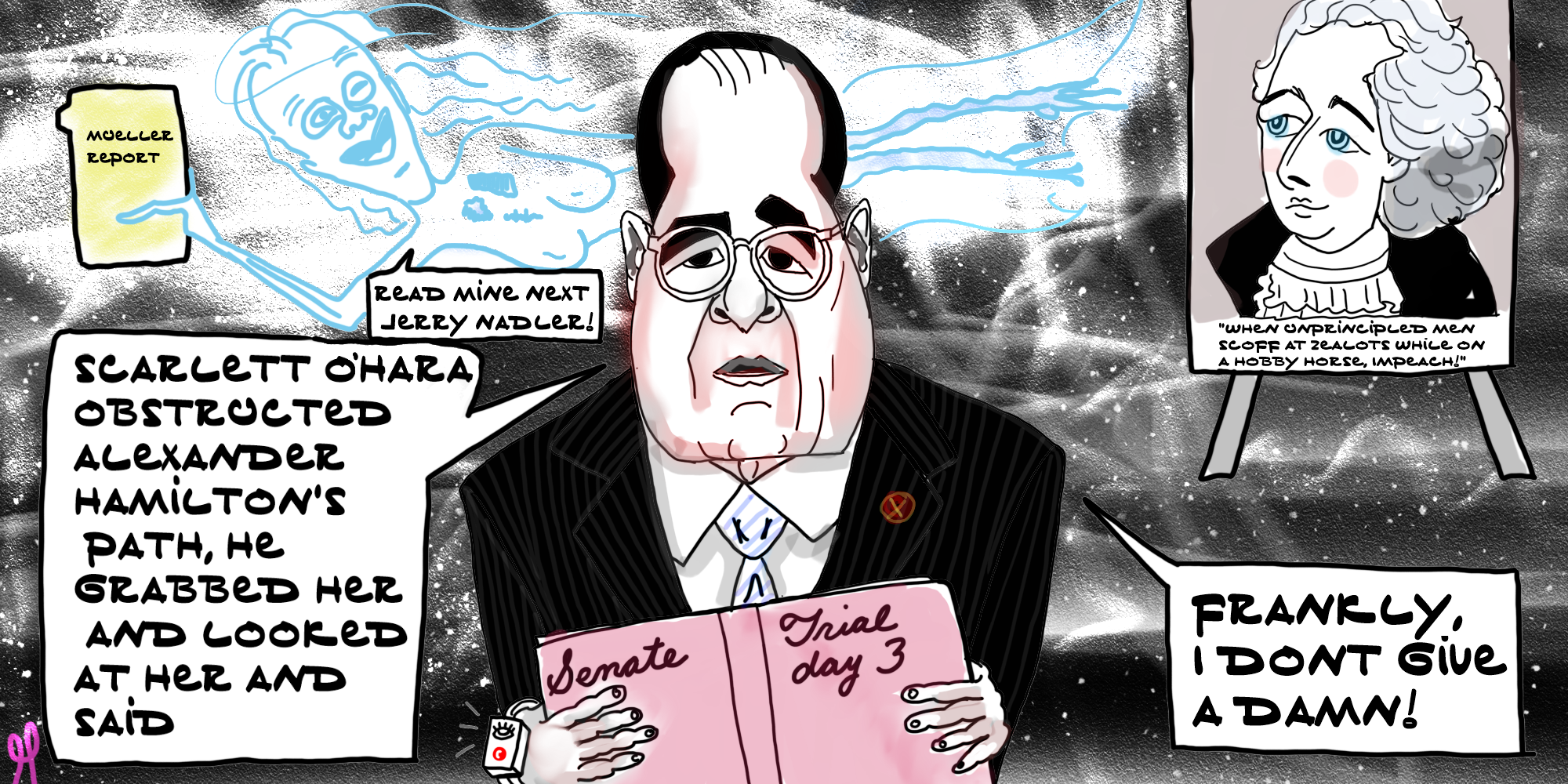 Jerry Nadler political cartoon Senate Impeachment Trial post thumbnail image