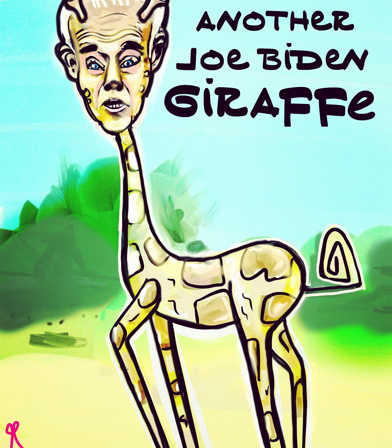 Joe Biden Gaffe Giraffe political cartoon post thumbnail image
