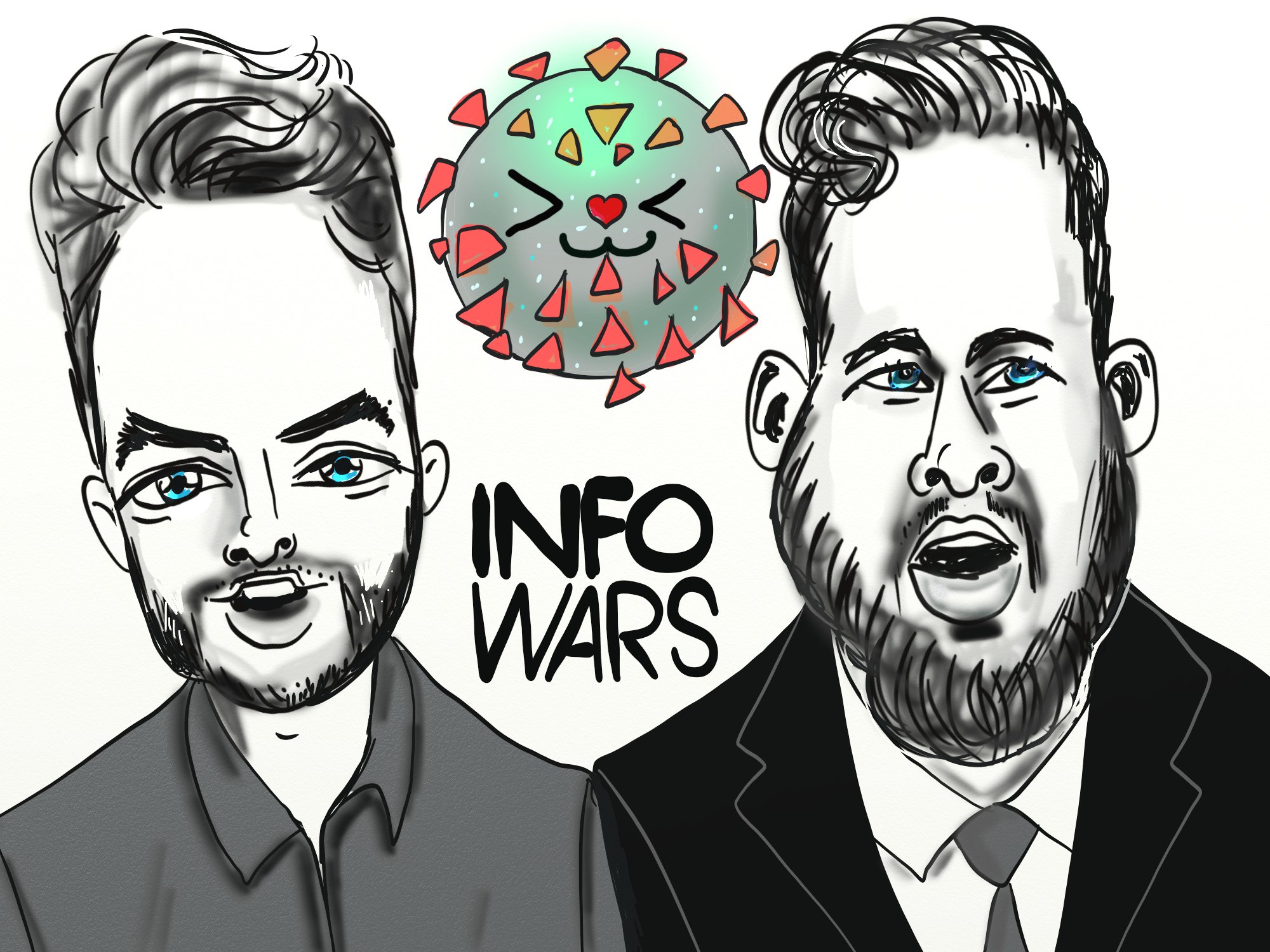 Infowars corona virus political cartoon paul Joseph Watson owen shroyer post thumbnail image