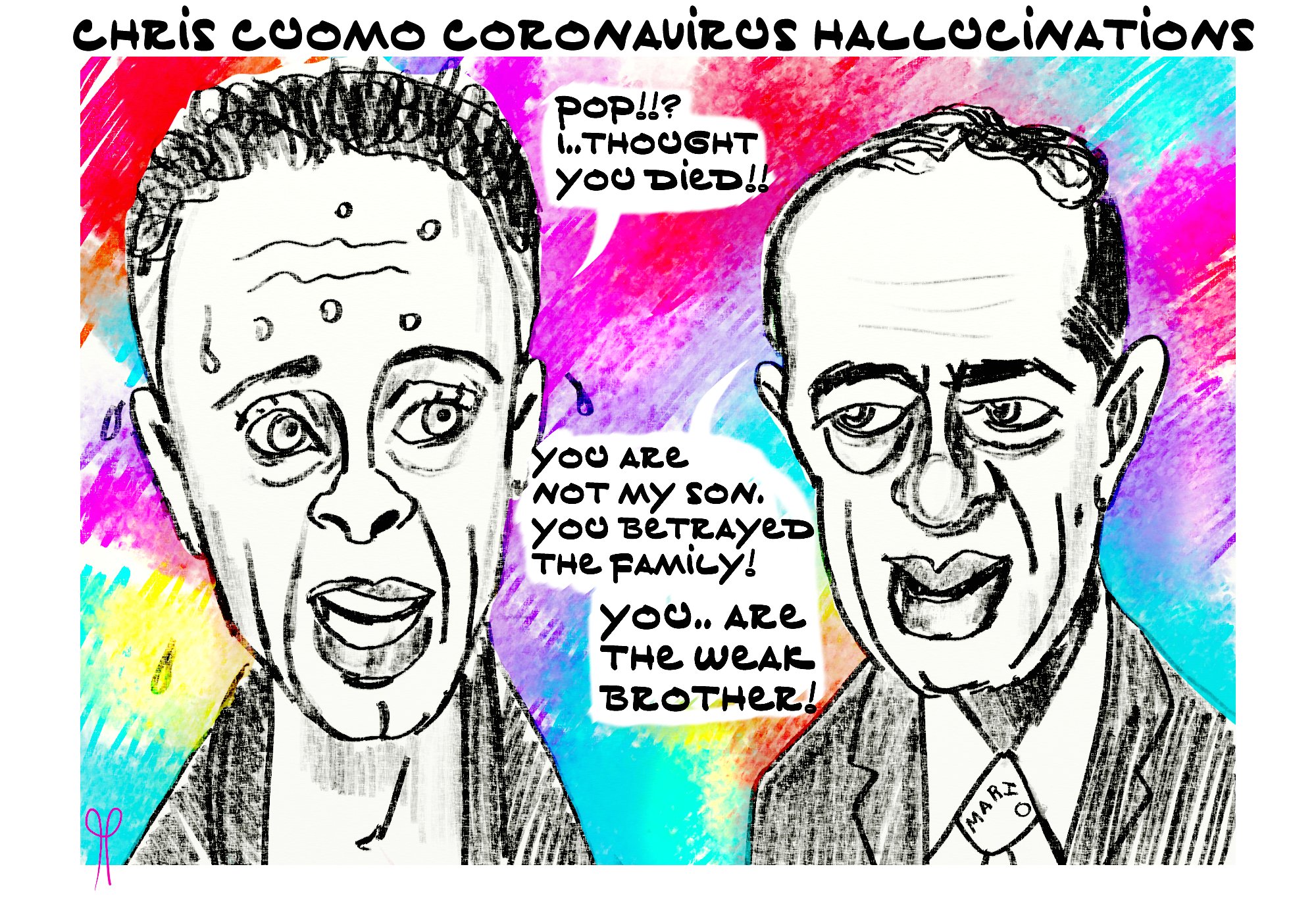 Chris Cuomo Mario Cuomo political cartoon Fredo coronavirus hallucinations ...