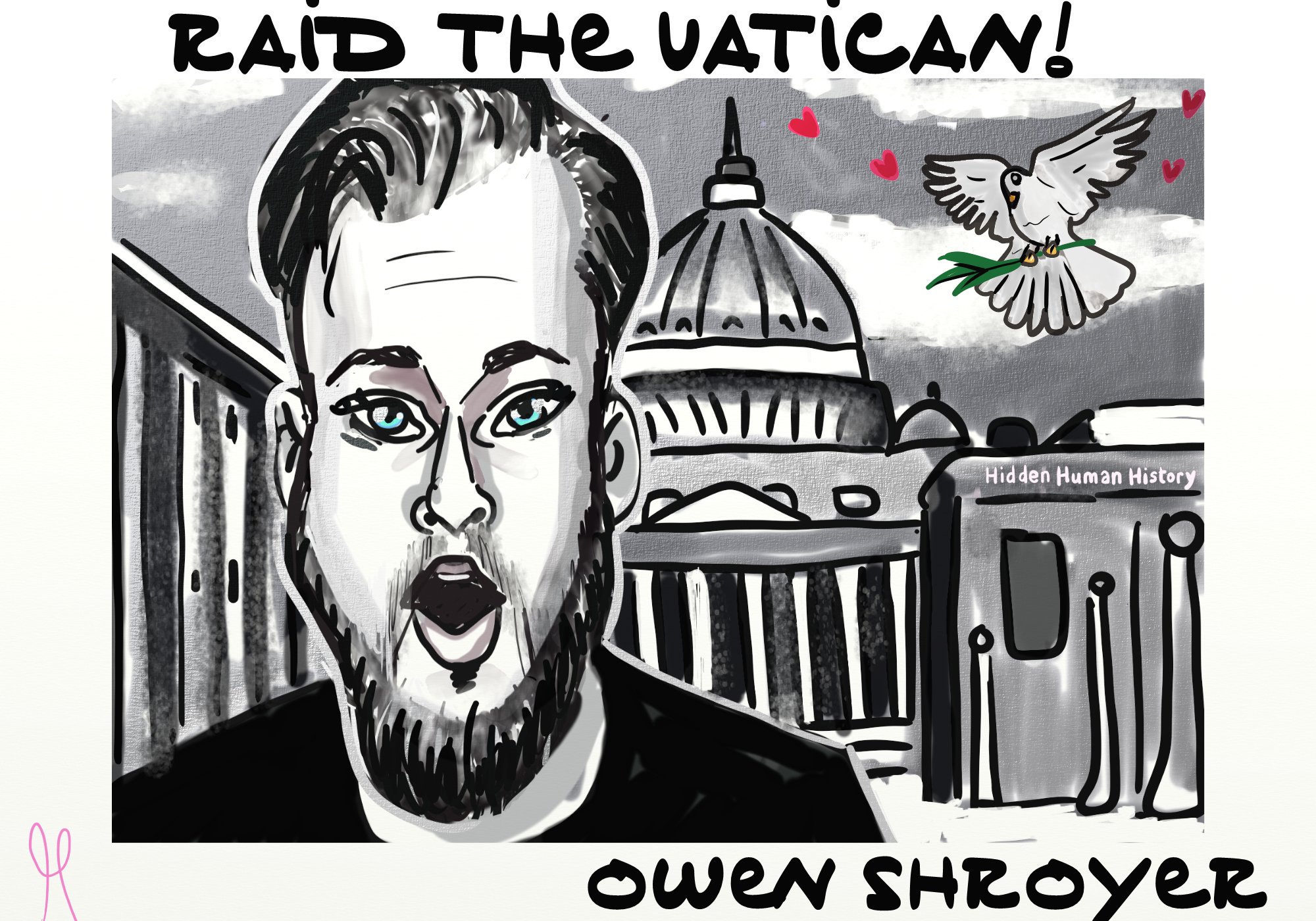 Owen Shroyer Infowars Alex Jones Vatican Political cartoon #owenshroyer #infowars #politicalcartoon #editorialcartoon #vatican #cardinalpell #hiddenhistory #historymystery post thumbnail image