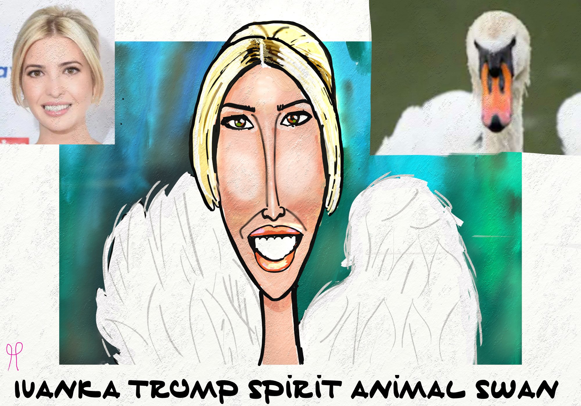 Ivanka Trump spirit animal caricature cartoon Proko class assignment #womenfortrump #editorialcartoon #trump #politicalcartoon #ivankatrump #spiritanimal #CARTOONS #caricature #ivankatrump #donaldtrump #qanon post thumbnail image