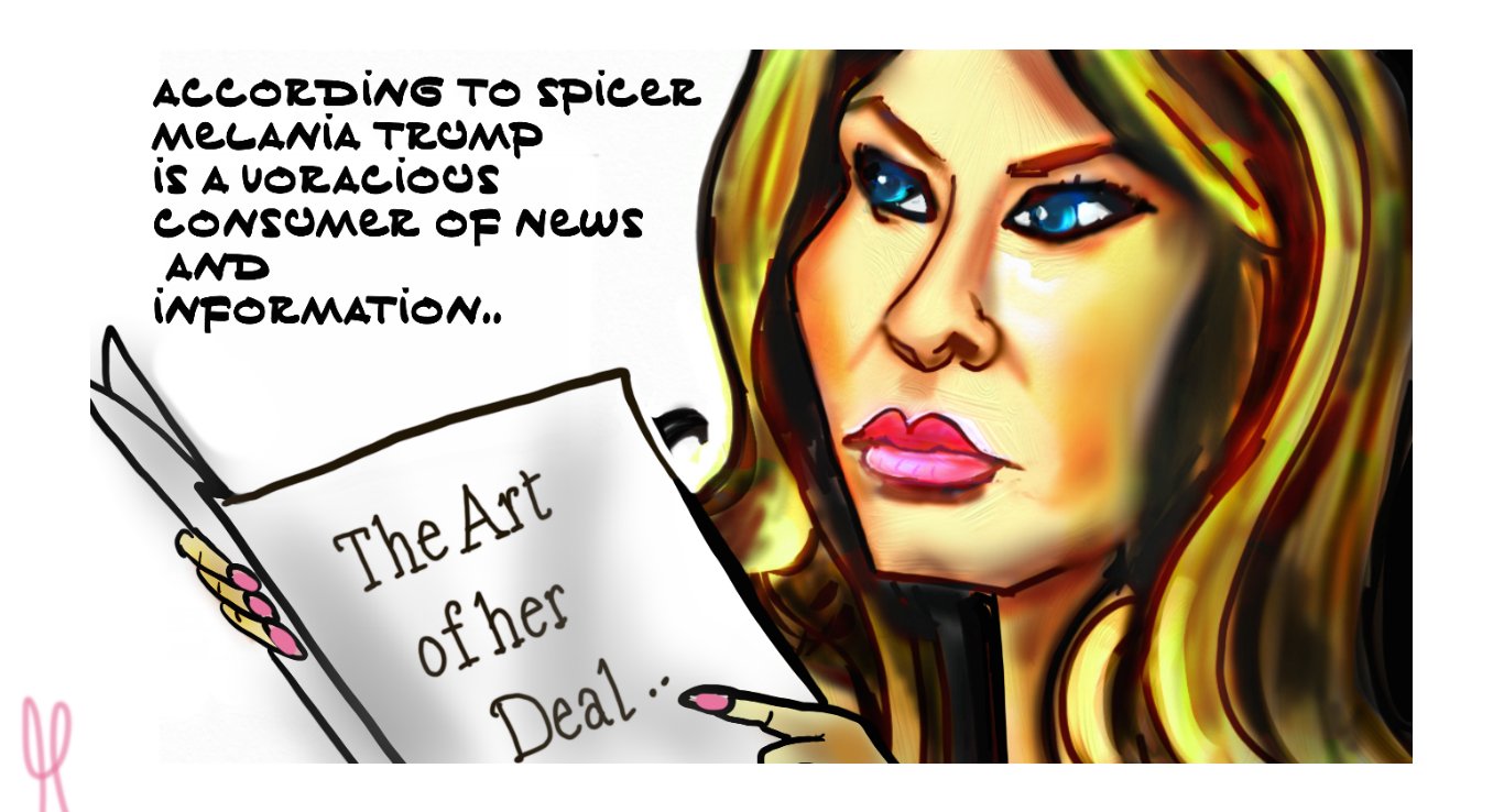 Melania Trump FLOTUS White House the art of her deal book drudge report political cartoon #melaniatrump #flotus #theartofherdeal #whitehouse #politicalcartoon #donaldtrump post thumbnail image