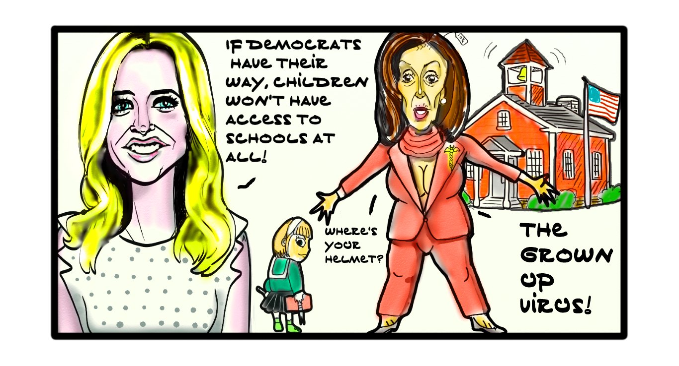 Kayleigh Mcenany white house coronavirus political cartoon Nancy Pelosi post thumbnail image