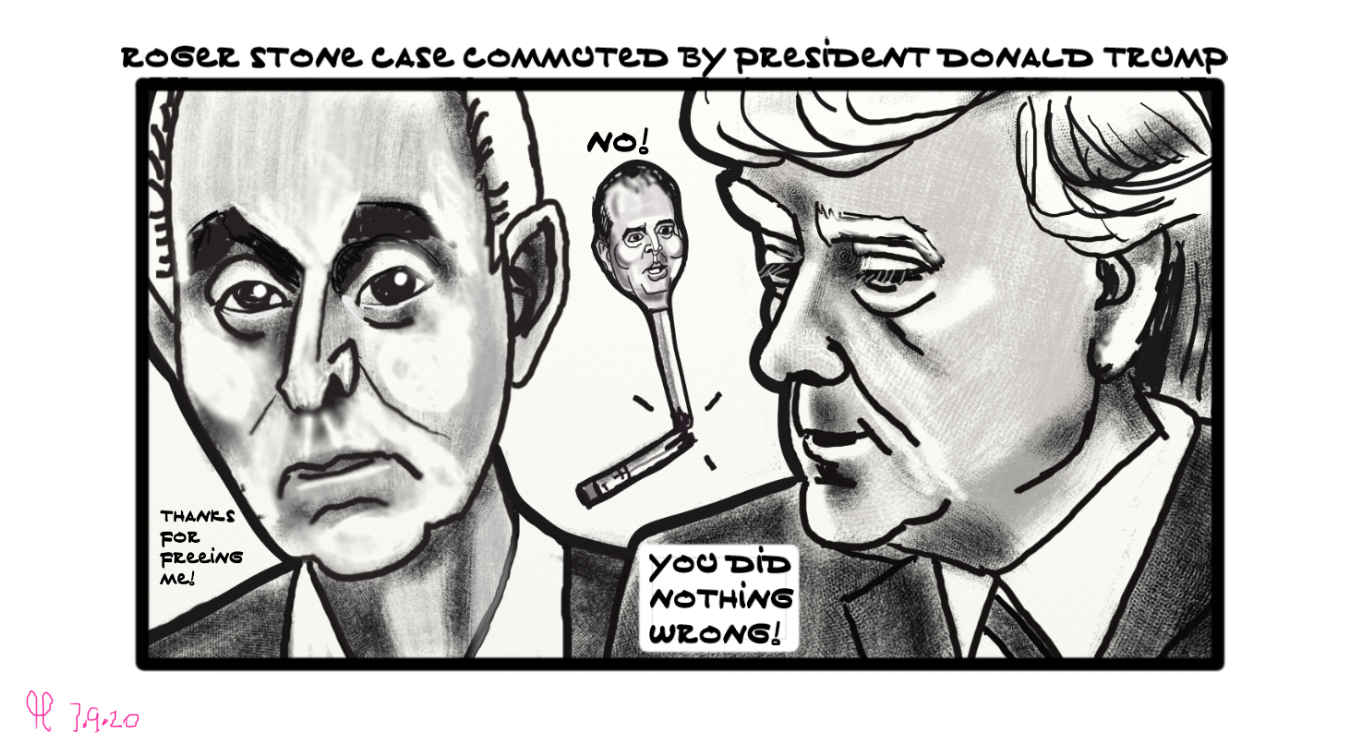 Rodger Stone Donald Trump Adam Schiff political cartoon #Roger Stone #DonaldTrump #politicalcartoon post thumbnail image